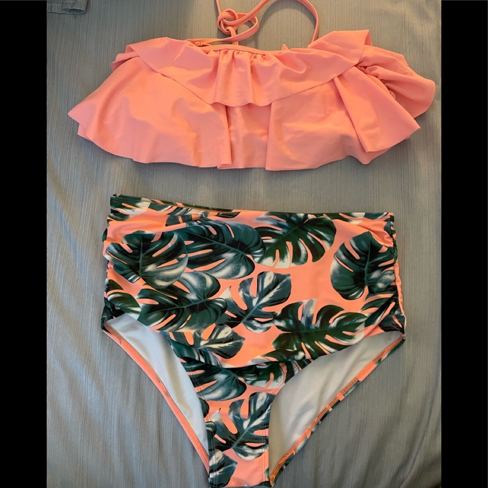 Swim suit briefs high waist Hawaiian bikini